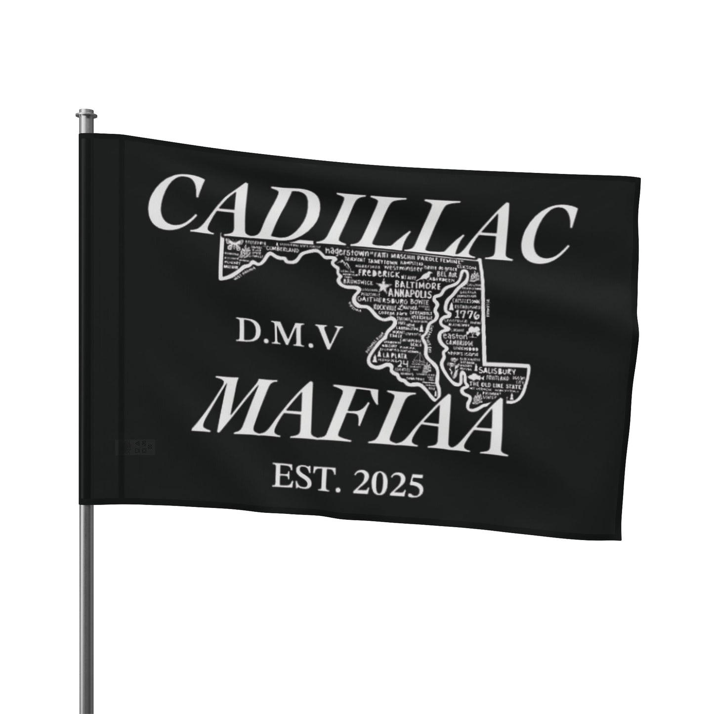 Cadillac Mafiaa D.M.V Flag - Vintage Design for Car Enthusiasts